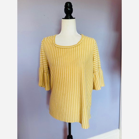 anthropologie W5 concepts striped ruffle top - Picture 1 of 3